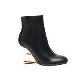 Sculptured Heel Ankle Boots